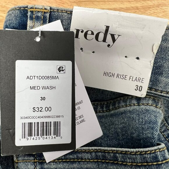 Redy High Rise Flare Jeans Medium Wash Womens Size 30 New - Picture 10 of 10